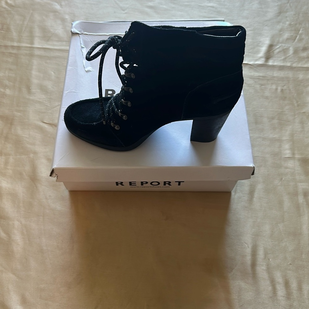 Black Suede Report ankle Boots